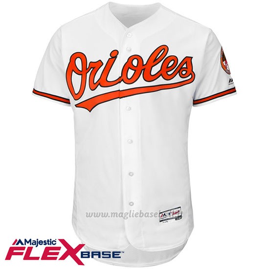 Maglia Baseball Uomo Baltimore Orioles Blank Bianco Flex Base Autentico Collezione